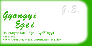 gyongyi egei business card